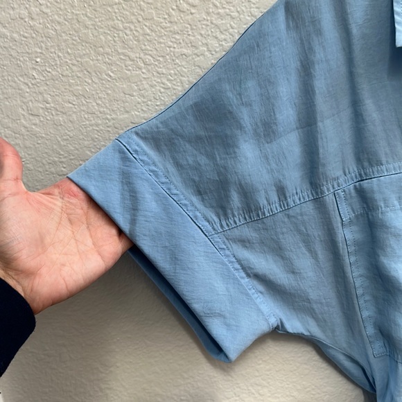 HP⭐️ Zara blue button down t shirt dress - Picture 8 of 9